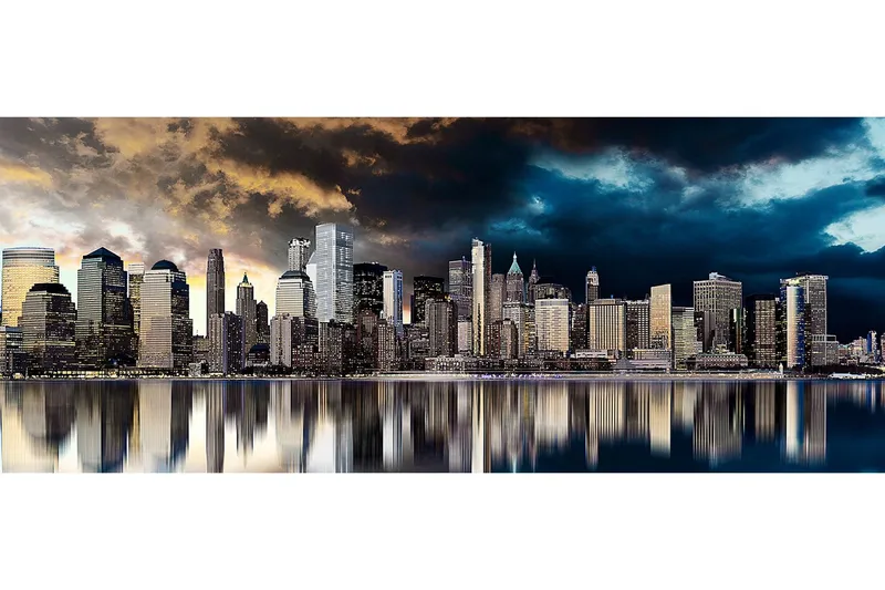 Canvastavla Gold City - 60x139 cm — 60x139 cm