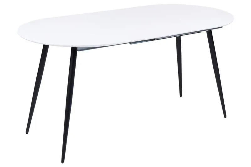 Castellana Matbord Förlängningsbart 120-160x80 cm - Vit/Svart — Vit/Svart