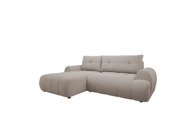 Ceibo Bäddsoffa med Divan 3-sits i Plysch - Grå (Art.nr 3079579) — Grå