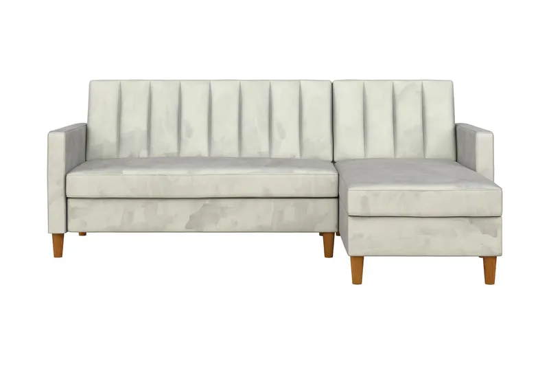 Celine 3-sits Divanbäddsoffa Sammet/Ljusgrå - Dorel Home — Dorel Home