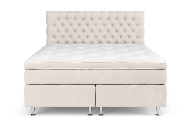 Celine Kontinentalsäng 160x200cm - Beige/Sammet (Art.nr 742631) — Drömvik