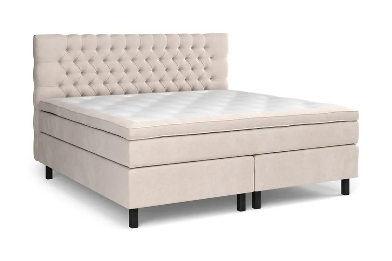 Celine Kontinentalsäng 210x210cm - Beige/Sammet (Art.nr 743000) — Drömvik