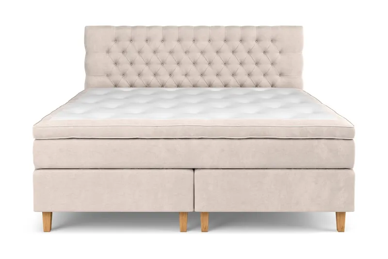 Celine Sängpaket 210x210cm - Beige/Sammet (Art.nr 743792) — Drömvik