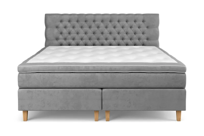 Celine Sängpaket 210x210cm - Grå/Sammet (Art.nr 743741) — Drömvik