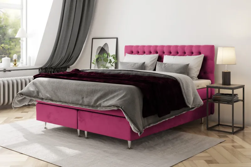 Celine Sängpaket 210x210cm - Rosa/Sammet (Art.nr 741921) — Drömvik