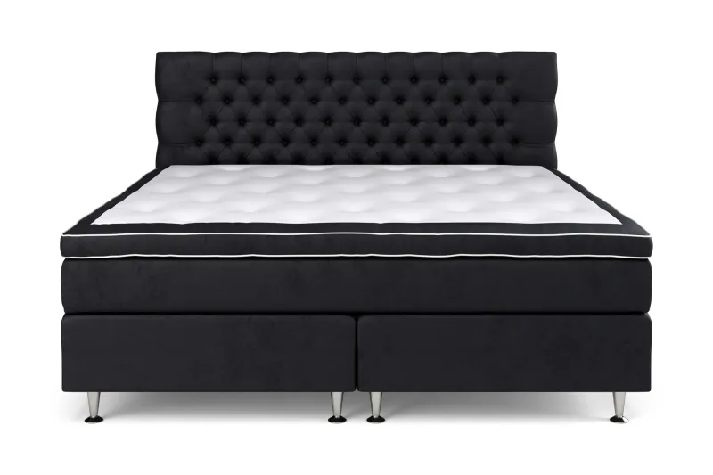 Celine Sängpaket 210x210cm - Svart/Sammet (Art.nr 742293) — Drömvik