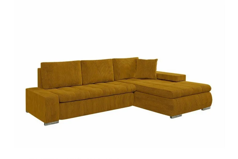 Cerys 3-sits Hörnbäddsoffa Dark yellow