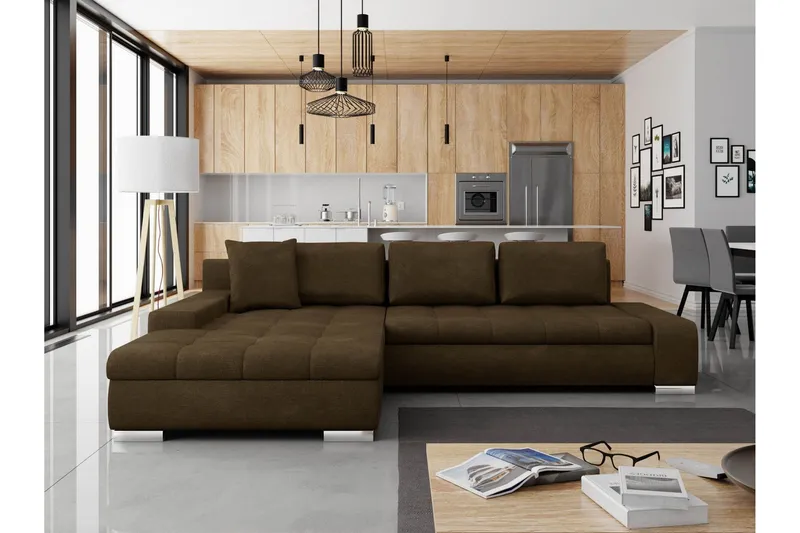 Cerys Bäddsoffa m. Divan 3-sits - Brun — Brun
