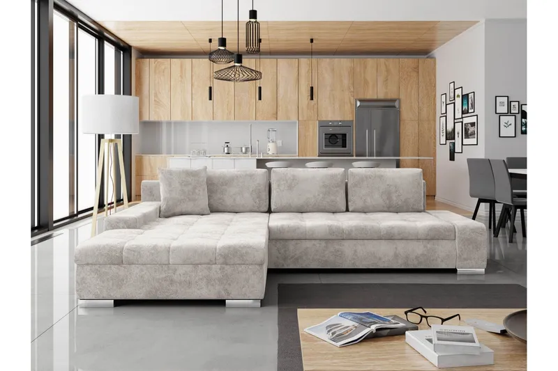 Cerys Bäddsoffa m. Divan 3-sits - Grå — Grå