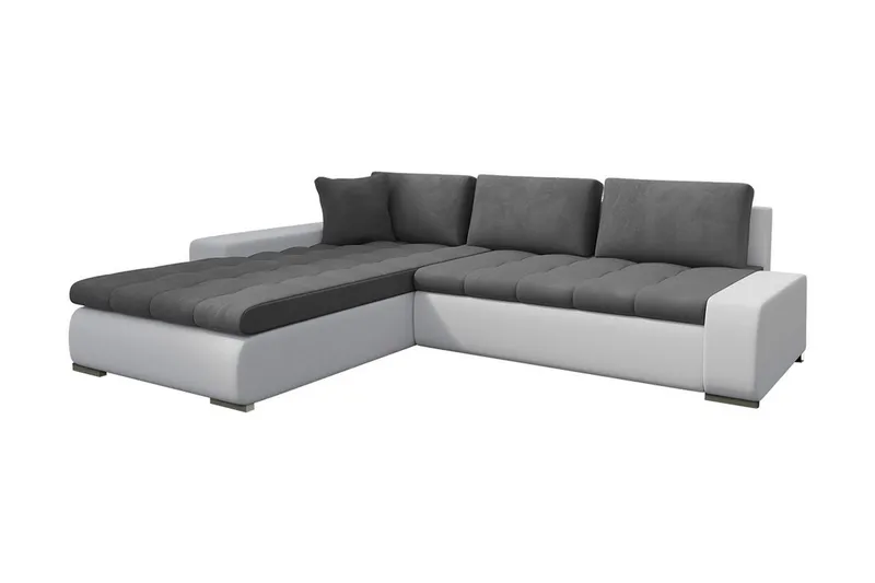 Cerys Bäddsoffa med Divan Vändbar - Vit/Grå — Vit/Grå