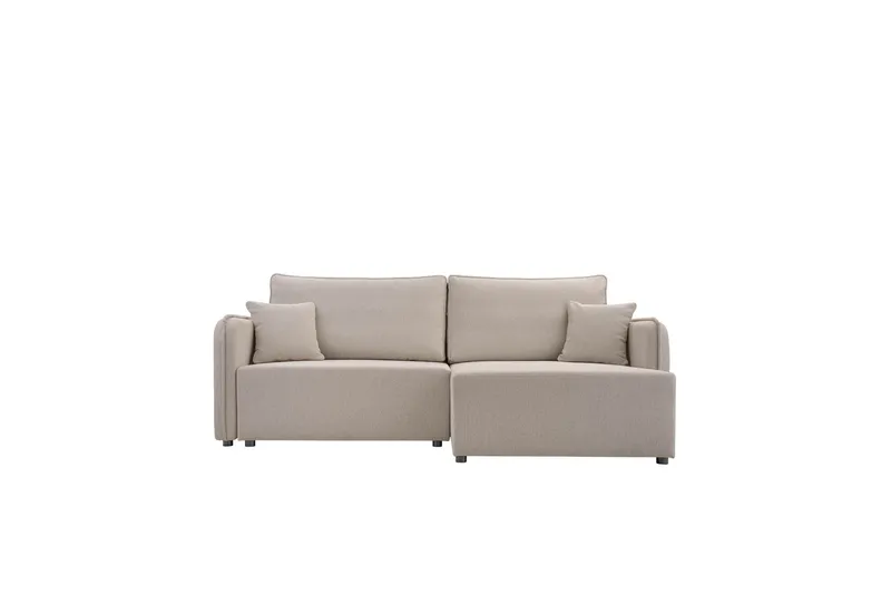 Chandru Bäddsoffa med Divan 3-sits i Plysch - Grå (Art.nr 3079590) — Grå