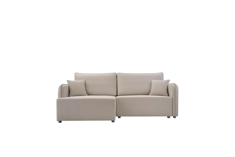 Chandru Bäddsoffa med Divan 3-sits i Plysch - Grå (Art.nr 3079589) — Grå