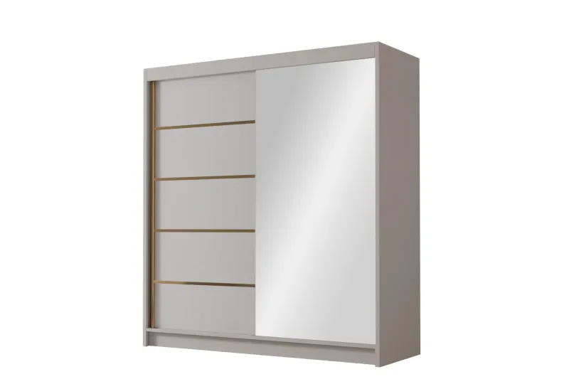 Chavez Garderob med Spegel 180x215 cm - Beige — Beige