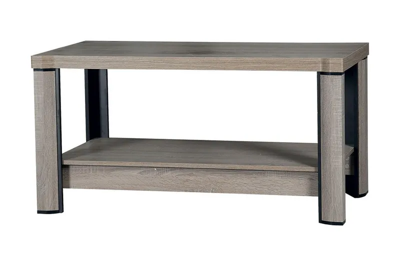 Chezum Soffbord 120 cm med Förvaring Hylla - Tryffel/Beige/Grå — Tryffel/Beige/Grå