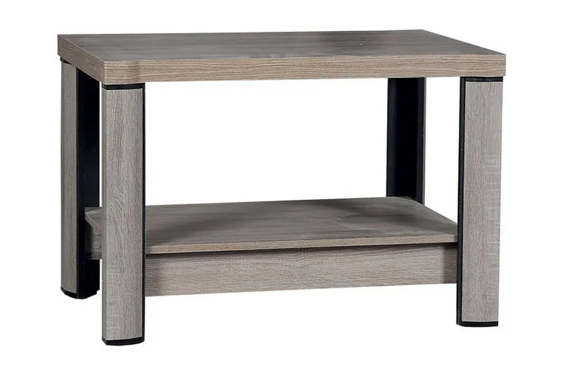 Chezum Soffbord 90 cm med Förvaring Hylla - Tryffel/Beige/Grå — Tryffel/Beige/Grå
