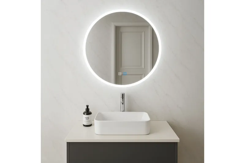 Clas Rund Badrumsspegel med LED-belysning 100 cm - Anti-Fog och Touch-Styrning — Anti-Fog och Touch-Styrning