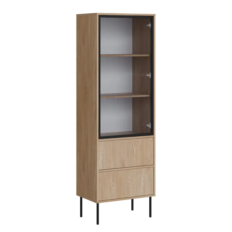 Claven Vitrinskåp 60x185 cm - brun — brun