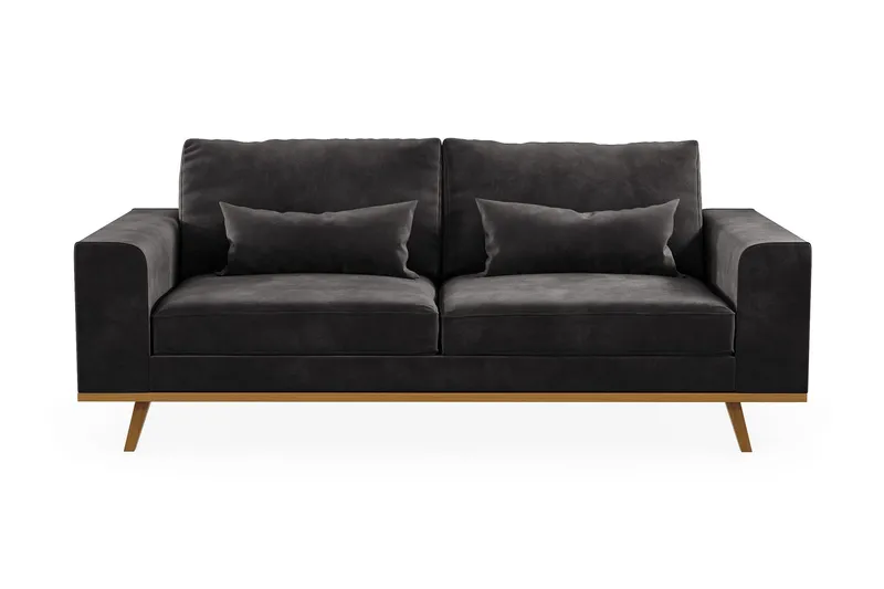 Copenhagen 2-sits Sammetssoffa - Mörkgrå (Art.nr 990154) — Scandinavian Choice