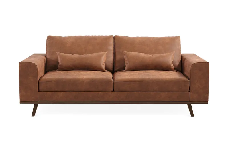 Copenhagen 2-sits Soffa i Konstläder - Brun (Art.nr 1705191) — Scandinavian Choice