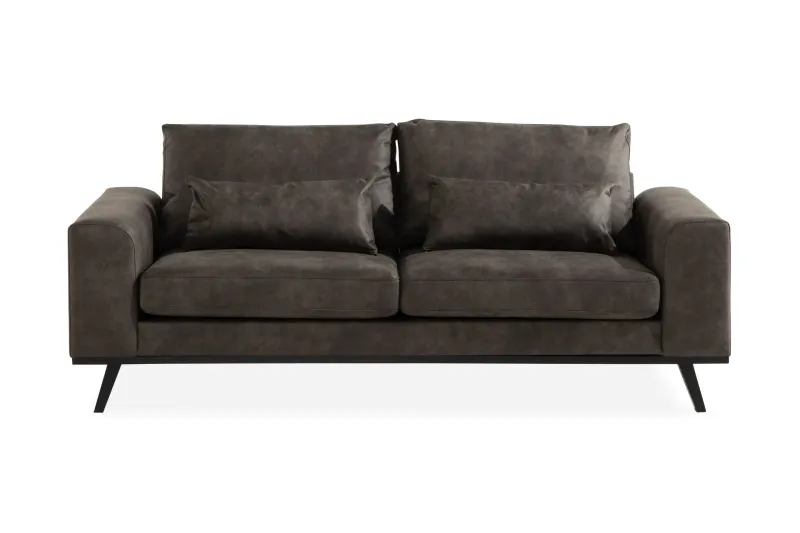 Copenhagen 2-sits Soffa i Konstläder - Mörkgrå — Scandinavian Choice