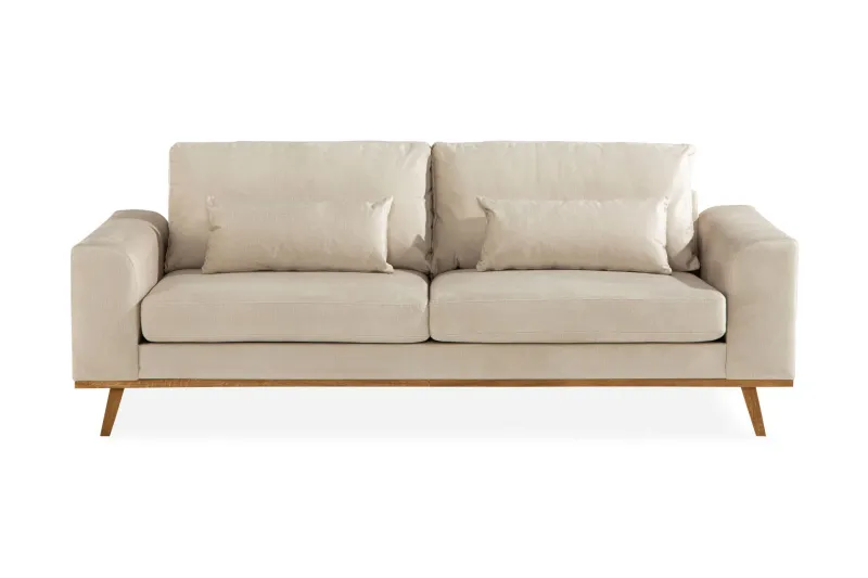 Copenhagen 3-sits Sammetssoffa - Beige (Art.nr 698581) — Scandinavian Choice