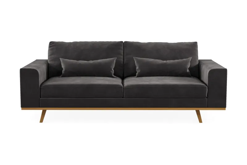 Copenhagen 3-sits Sammetssoffa - Mörkgrå (Art.nr 990132) — Scandinavian Choice