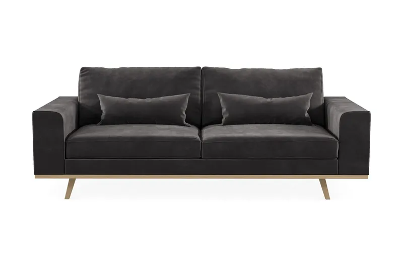 Copenhagen 3-sits Sammetssoffa - Mörkgrå (Art.nr 1704782) — Scandinavian Choice