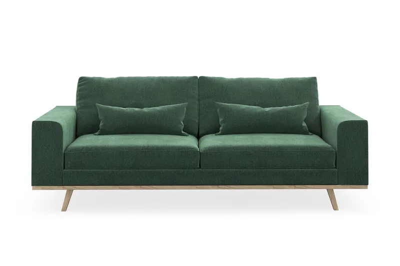 Copenhagen 3-sits Sammetssoffa - Mörkgrön (Art.nr 1729795) — Scandinavian Choice