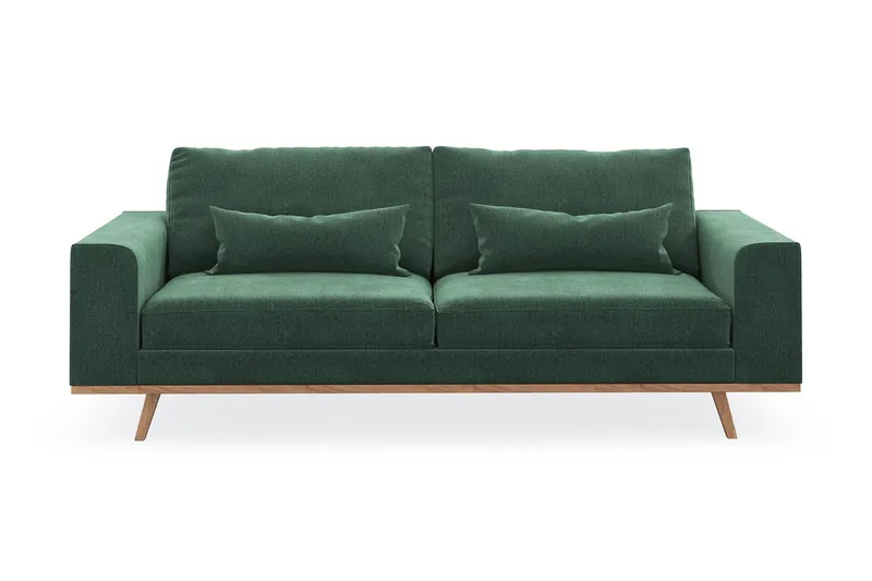 Copenhagen 3-sits Sammetssoffa - Mörkgrön (Art.nr 1481495) — Scandinavian Choice