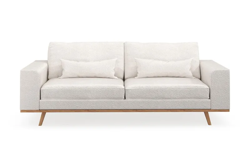 Copenhagen 3-sits Soffa i Bouclé - Vit (Art.nr 1481592) — Scandinavian Choice