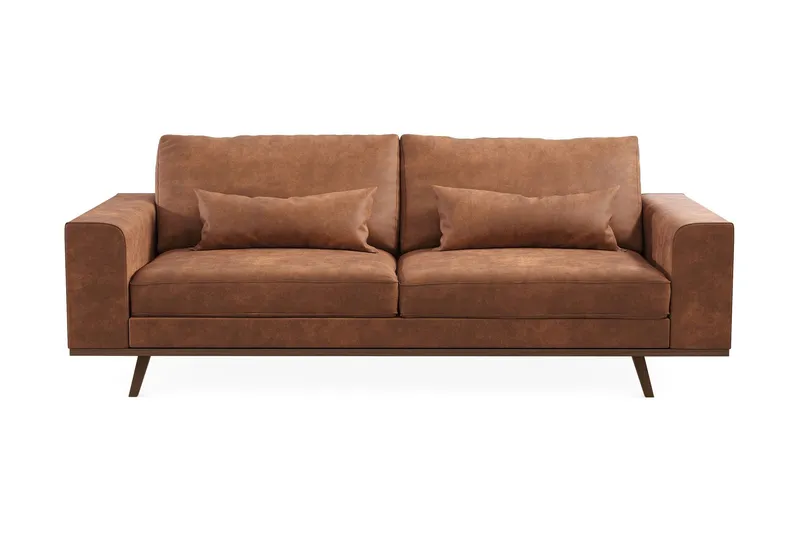 Copenhagen 3-sits Soffa i Konstläder - Brun (Art.nr 1705232) — Scandinavian Choice
