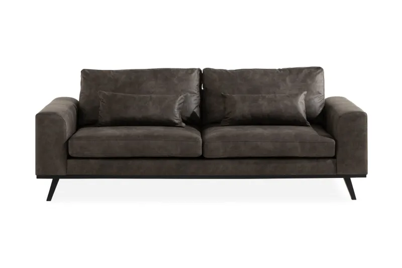 Copenhagen 3-sits Soffa i Konstläder - Mörkgrå — Scandinavian Choice