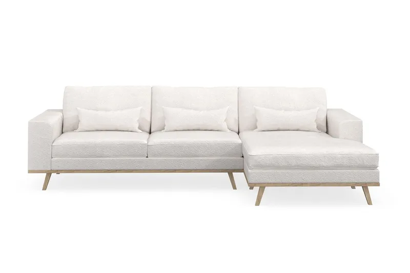 Copenhagen 4-sits Högervänd L-formad Divansoffa i Bouclé - Vit (Art.nr 1729844) — Scandinavian Choice