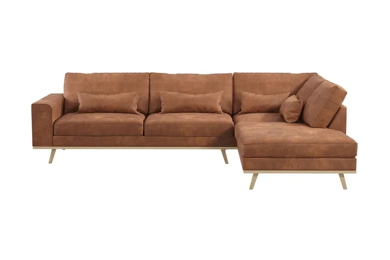 Copenhagen 4-sits Högervänd L-formad Divansoffa i Konstläder - Brun (Art.nr 1704842) — Scandinavian Choice