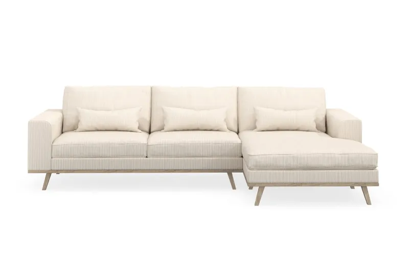 Copenhagen 4-sits Högervänd L-formad Divansoffa i Manchester - Beige (Art.nr 1729845) — Scandinavian Choice
