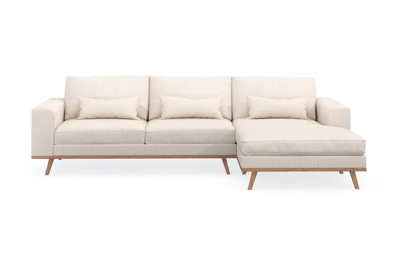 Copenhagen 4-sits Högervänd L-formad Divansoffa i Manchester - Beige (Art.nr 1481500) — Scandinavian Choice
