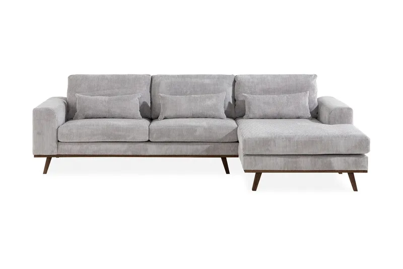 Copenhagen 4-sits Högervänd L-formad Divansoffa i Manchester - Ljusgrå (Art.nr 1705245) — Scandinavian Choice