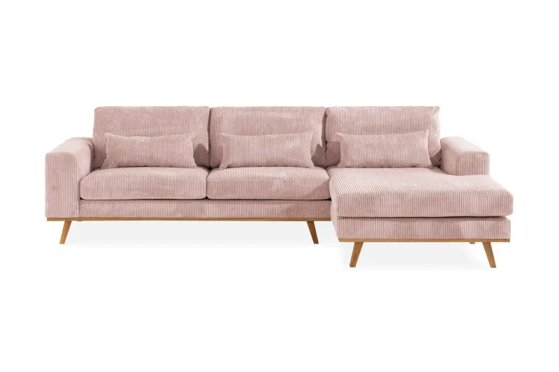 Copenhagen 4-sits Högervänd L-formad Divansoffa i Manchester - Rosa (Art.nr 990086) — Scandinavian Choice