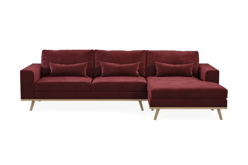 Copenhagen 4-sits Högervänd L-formad Divansoffa i Sammet - Lila (Art.nr 1704884) — Scandinavian Choice