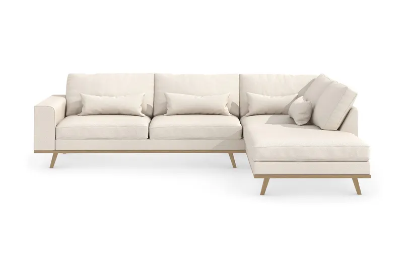 Copenhagen 4-sits Högervänd L-formad Divansoffa i Tyg - Beige (Art.nr 1704944) — Scandinavian Choice