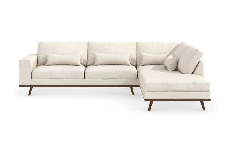 Copenhagen 4-sits Högervänd L-formad Divansoffa i Tyg - Beige (Art.nr 1705200) — Scandinavian Choice