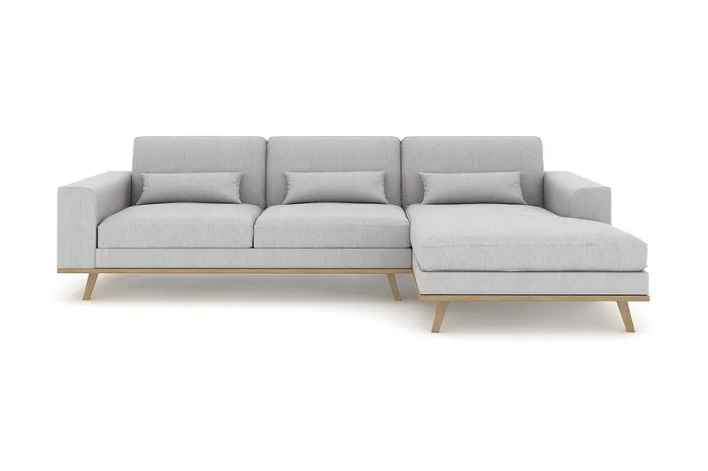 Copenhagen 4-sits Högervänd L-formad Divansoffa i Tyg - Grå (Art.nr 1705148) — Scandinavian Choice