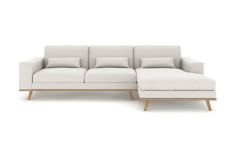 Copenhagen 4-sits Högervänd L-formad Divansoffa i Tyg - Ljusgrå (Art.nr 1705170) — Scandinavian Choice