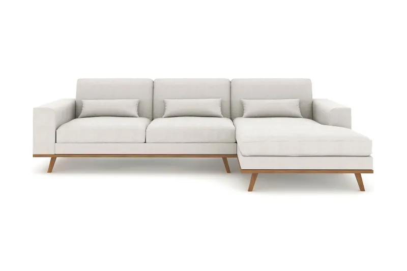 Copenhagen 4-sits Högervänd L-formad Divansoffa i Tyg - Ljusgrå (Art.nr 295860) — Scandinavian Choice