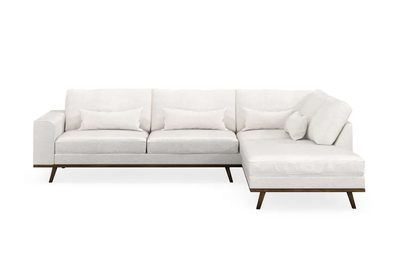 Copenhagen 4-sits Högervänd L-formad Schäslongsoffa i Bouclé - Vit (Art.nr 1729792) — Scandinavian Choice