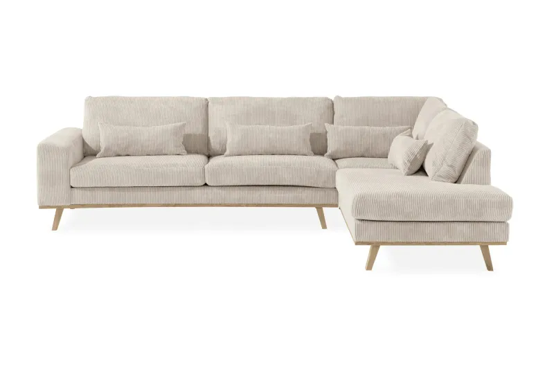 Copenhagen 4-sits Högervänd L-formad Schäslongsoffa i Manchester - Beige (Art.nr 1705176) — Scandinavian Choice
