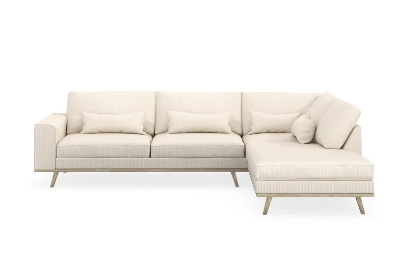 Copenhagen 4-sits Högervänd L-formad Schäslongsoffa i Manchester - Beige (Art.nr 1729899) — Scandinavian Choice