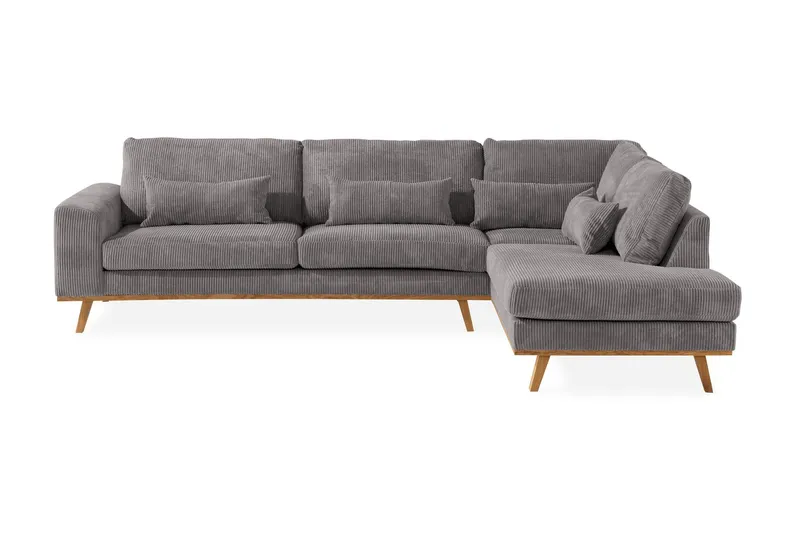 Copenhagen 4-sits Högervänd L-formad Schäslongsoffa i Manchester - Mörkgrå (Art.nr 708674) — Scandinavian Choice