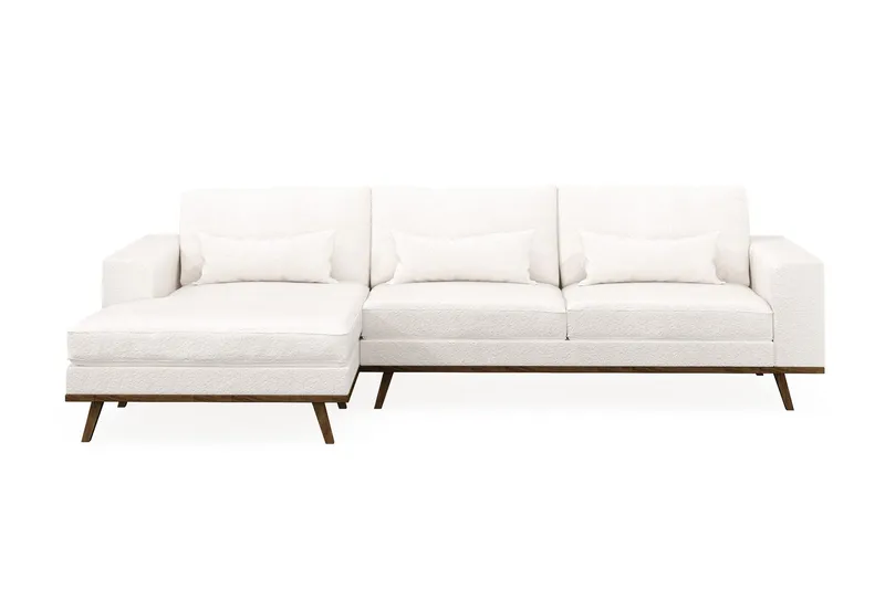 Copenhagen 4-sits Vänstervänd L-formad Divansoffa i Bouclé - Vit (Art.nr 1729777) — Scandinavian Choice