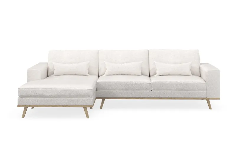 Copenhagen 4-sits Vänstervänd L-formad Divansoffa i Bouclé - Vit (Art.nr 1729819) — Scandinavian Choice